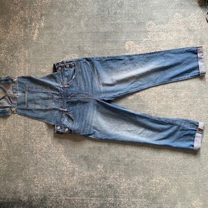 Levi’s cropped womens denim overalls, purchased from Anthropologie, size large